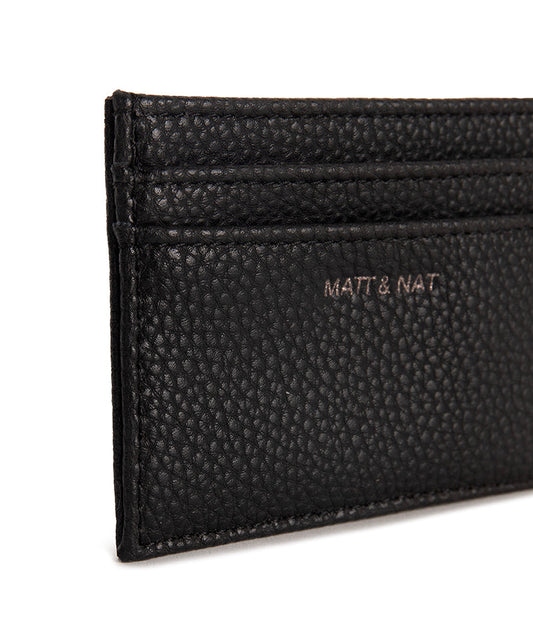MAX Vegan Card Holder - Grain | Color: Black - variant::black