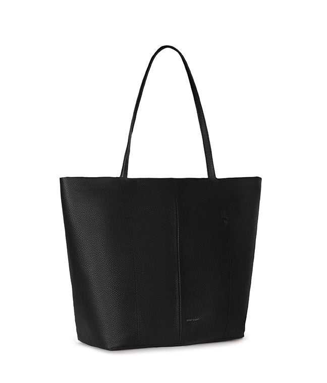 NATALIA Vegan Tote Bag – Grain | Color: Black - variant::black
