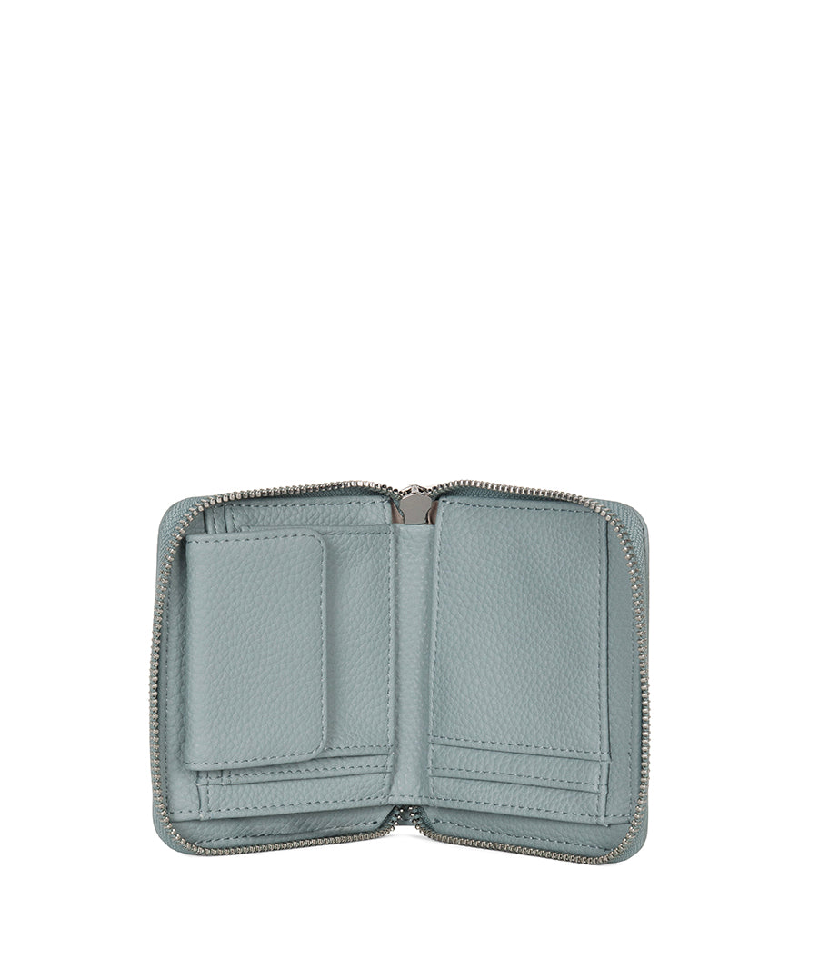 RUE Small Vegan Zip Wallet - Grain | Color: Aquamarine - variant::aquamarine