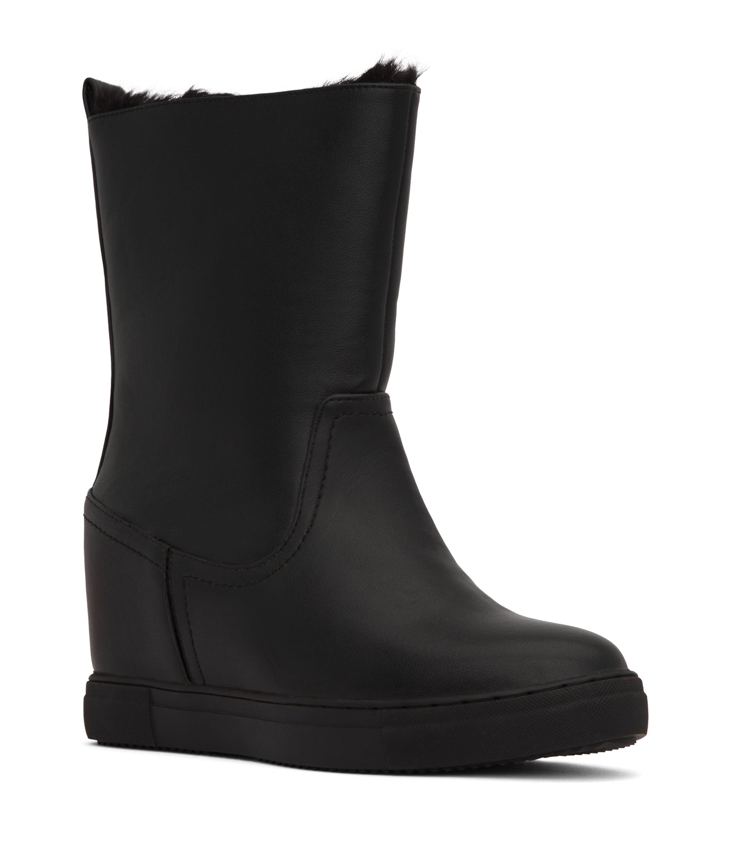 LAUREEN Women's Faux Fur Boots | Color: Black - variant::black