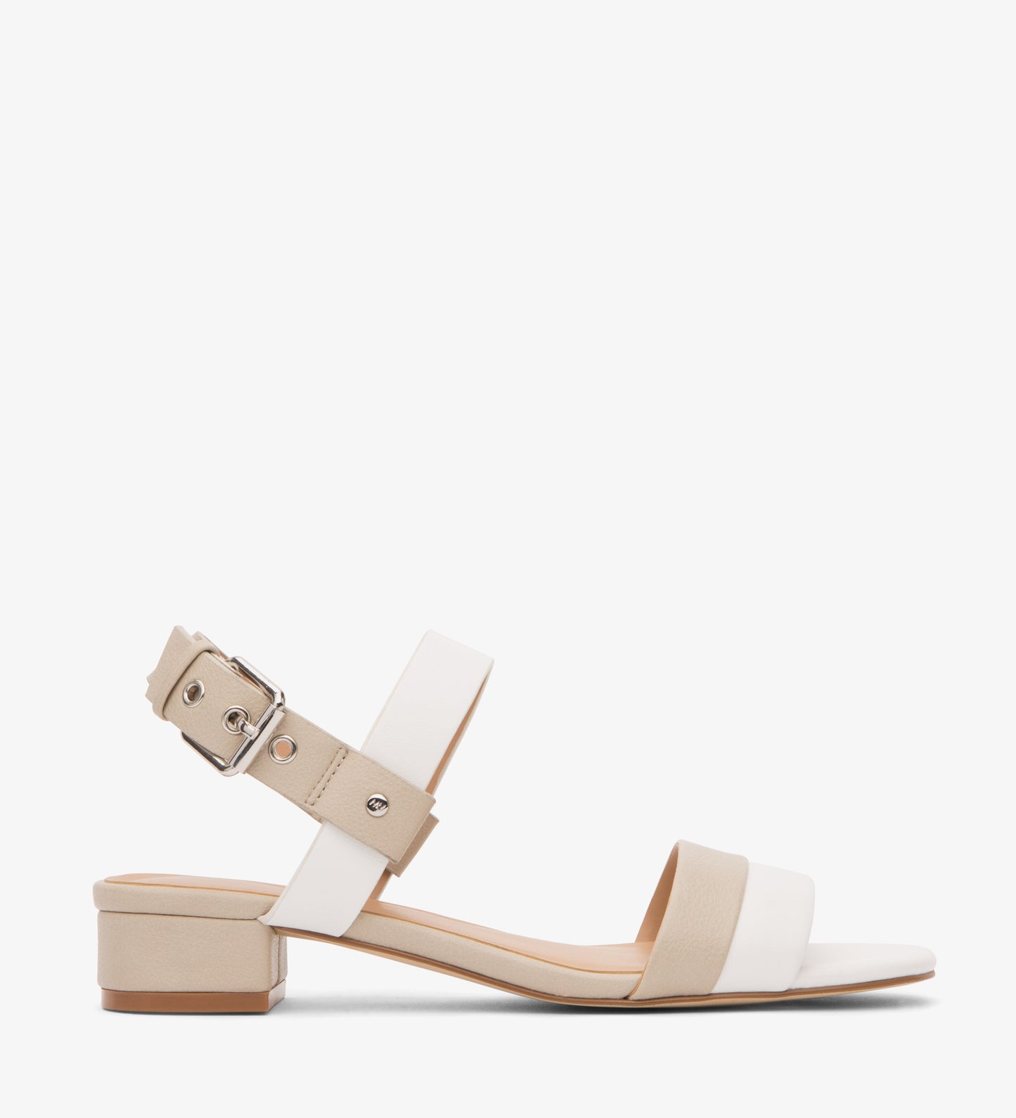 JOJO Vegan Block Heel Sandals | Color: White - variant::white