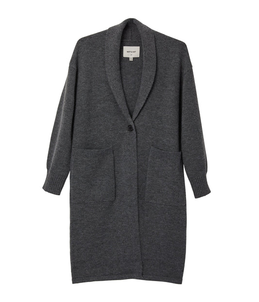 NESS Knee-Length Cardigan | Color: Grey - variant::charcoal